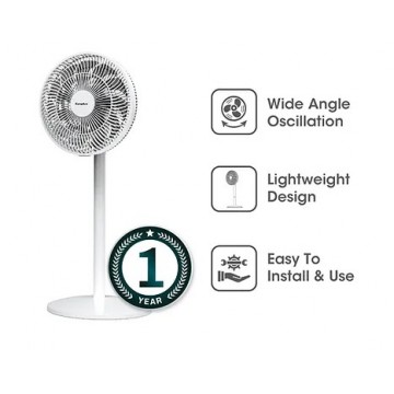 EuropAce  - 12” Living Fan with Remote Control | ELF3124DWH | Easy to Install + Remote